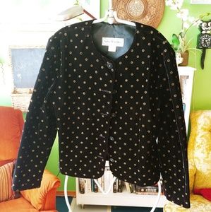 Vintage velvet black and gold jacket